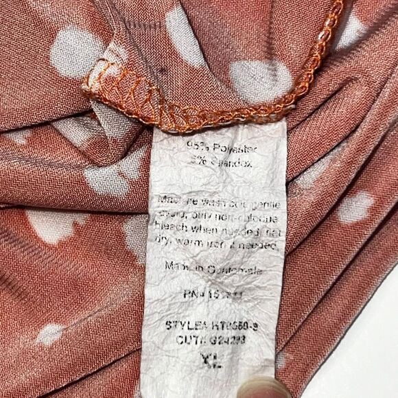 Kaileigh Blouse Womens XL Orange Polka Dot Cold Shoulder Flowy Fairy Boho Top - Picture 11 of 11